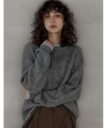 [2025AW COLLECTION]配色モヘアライクシャギーニットトップス