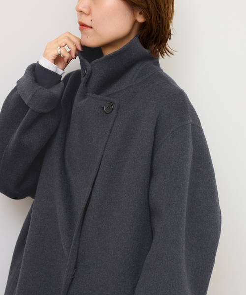 JOURNAL STANDARD relume（ジャーナルスタンダード　レリューム）の「ウールカシミヤチェスターコート（チェスターコート・レディース・ネイビー/ライトグレー・36/38）」の7枚目の写真