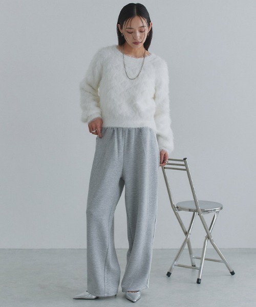ECLAM(クラム)の「フェザークロップドニット(ニット/セーター・レディース・テラコッタ/ライトグレー/オフホワイト・M)」の16枚目の写真