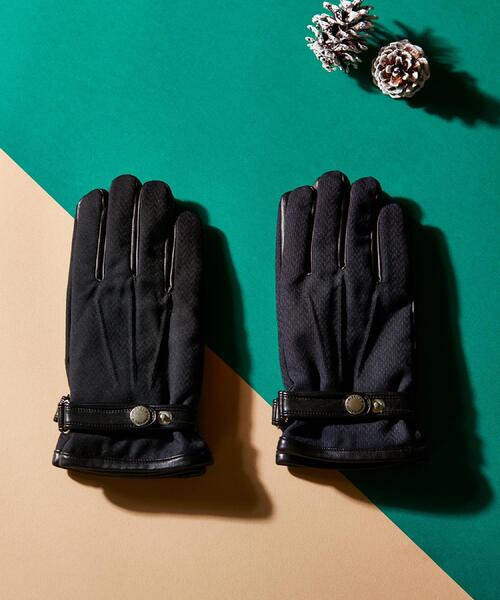 セール】【スマホ対応】矢絣レザーコンビグローブ（手袋）｜TAKEO