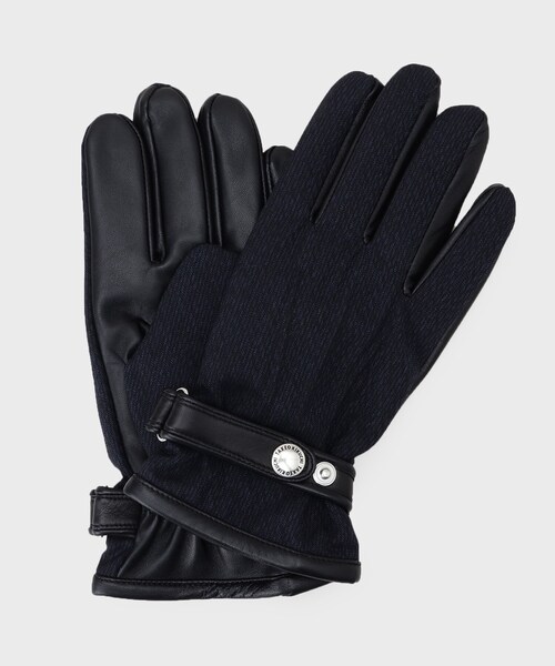 TAKEO KIKUCHI（タケオキクチ）の「【スマホ対応】矢絣レザーコンビグローブ（手袋・メンズ・ネイビー/ブラック・00）」の4枚目の写真