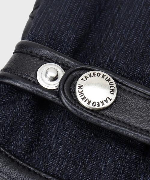 TAKEO KIKUCHI（タケオキクチ）の「【スマホ対応】矢絣レザーコンビグローブ（手袋・メンズ・ネイビー/ブラック・00）」の6枚目の写真