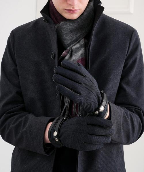 TAKEO KIKUCHI（タケオキクチ）の「【スマホ対応】矢絣レザーコンビグローブ（手袋・メンズ・ネイビー/ブラック・00）」の8枚目の写真