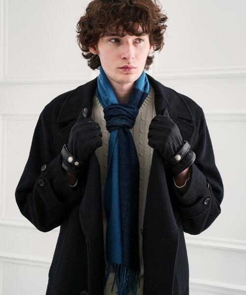 TAKEO KIKUCHI（タケオキクチ）の「【スマホ対応】矢絣レザーコンビグローブ（手袋・メンズ・ネイビー/ブラック・00）」の11枚目の写真