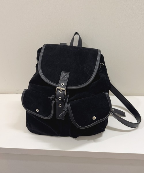 frunco（フランコ）の「スエードリュック（バックパック/リュック・レディース・ブラック/キャメル/ブラウン・FREE）」の2枚目の写真