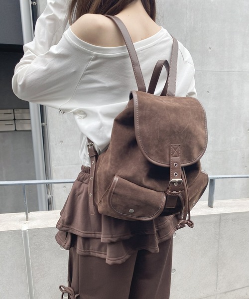 frunco（フランコ）の「スエードリュック（バックパック/リュック・レディース・ブラック/キャメル/ブラウン・FREE）」の6枚目の写真