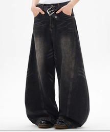 ARULE | A'GEM/9 × .kom 『A'gem/エージェム』A-Line Silhouette Ultra Wide Baggy Denim Pants/Aラインシルエット ウルトラワイドバギーデニムパンツ(デニムパンツ)