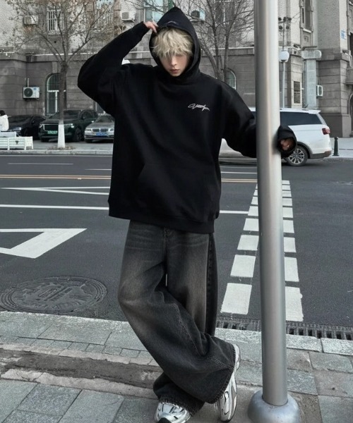 ARULE(アルール)の「A'GEM/9 × .kom 『A'gem/エージェム』A-Line Silhouette Ultra Wide Baggy Denim Pants/Aラインシルエット ウルトラワイドバギーデニムパンツ(デニムパンツ・メンズ・ブラック・L/XXL/XL/M)」の13枚目の写真