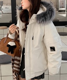 Doula Doula（ドゥーラドゥーラ）の「ファーフード付き中綿ジャケット（ダウンジャケット/コート）」