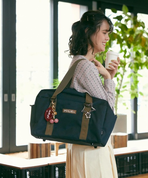 MILKFED.(ミルクフェド)の「BFF BOSTON BAG(ショルダーバッグ・レディース・パープル/ライトブルー/ブラック/ネイビー・ONE SIZE)」の3枚目の写真