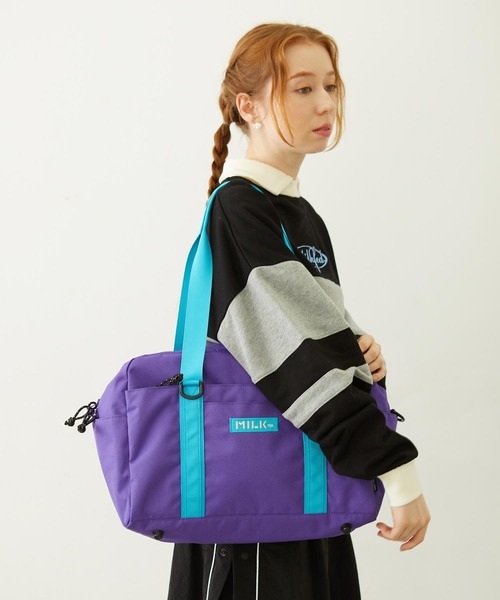 MILKFED.(ミルクフェド)の「BFF BOSTON BAG(ショルダーバッグ・レディース・パープル/ライトブルー/ブラック/ネイビー・ONE SIZE)」の9枚目の写真
