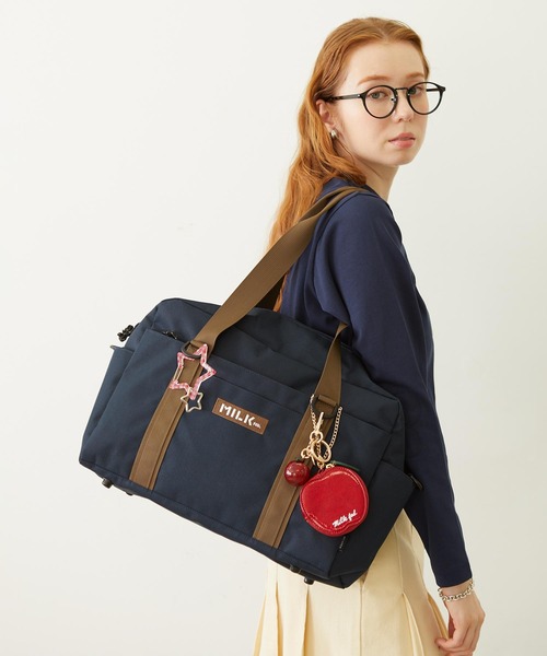 MILKFED.(ミルクフェド)の「BFF BOSTON BAG(ショルダーバッグ・レディース・パープル/ライトブルー/ブラック/ネイビー・ONE SIZE)」の16枚目の写真