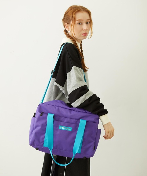 MILKFED.(ミルクフェド)の「BFF BOSTON BAG(ショルダーバッグ・レディース・パープル/ライトブルー/ブラック/ネイビー・ONE SIZE)」の7枚目の写真