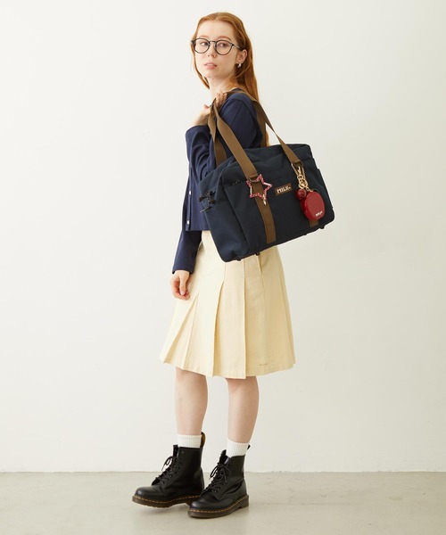 MILKFED.(ミルクフェド)の「BFF BOSTON BAG(ショルダーバッグ・レディース・パープル/ライトブルー/ブラック/ネイビー・ONE SIZE)」の22枚目の写真