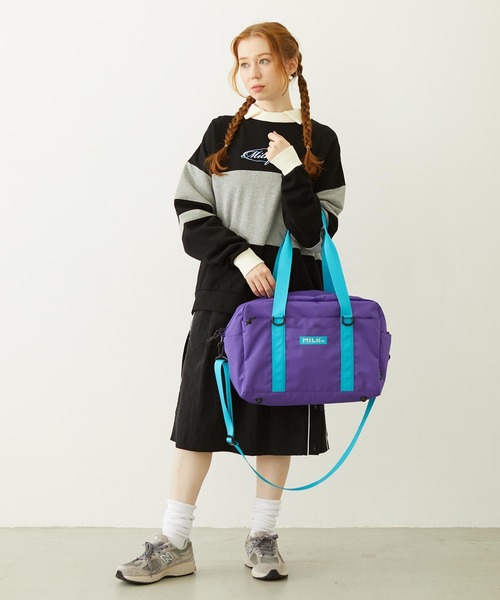 MILKFED.(ミルクフェド)の「BFF BOSTON BAG(ショルダーバッグ・レディース・パープル/ライトブルー/ブラック/ネイビー・ONE SIZE)」の12枚目の写真