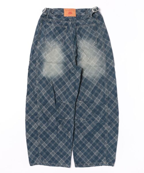 AsRiRe（アスリレイ）の「ウォッシュチェックワイドデニムパンツ（デニムパンツ・レディース・ブルー・S/M/L）」の10枚目の写真