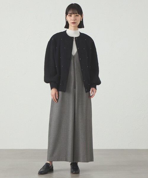 CAST:（キャストコロン）の「【1枚で着映える】スタッズニットカーディガン（カーディガン/ボレロ・レディース・ブラウン系その他5/ブラック/グレー/オフホワイト・M）」の7枚目の写真