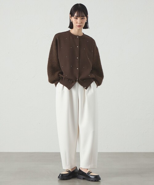 CAST:（キャストコロン）の「【1枚で着映える】スタッズニットカーディガン（カーディガン/ボレロ・レディース・ブラウン系その他5/ブラック/グレー/オフホワイト・M）」の8枚目の写真