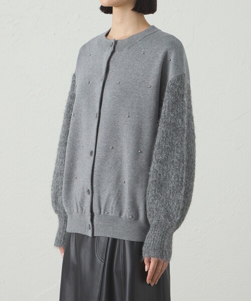 CAST:（キャストコロン）の「【1枚で着映える】スタッズニットカーディガン（カーディガン/ボレロ・レディース・ブラウン系その他5/ブラック/グレー/オフホワイト・M）」の10枚目の写真