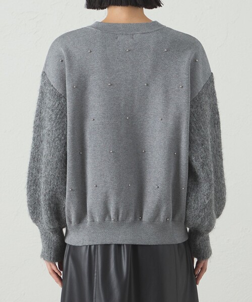 CAST:（キャストコロン）の「【1枚で着映える】スタッズニットカーディガン（カーディガン/ボレロ・レディース・ブラウン系その他5/ブラック/グレー/オフホワイト・M）」の11枚目の写真