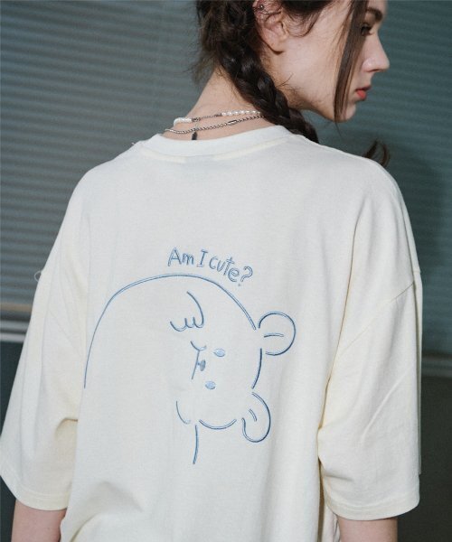 CPGN STUDIO(コンパーニョ)の「カワイイベア刺繍半袖Tシャツクリーム(Tシャツ/カットソー・レディース・その他・MEDIUM/LARGE)」の1枚目の写真