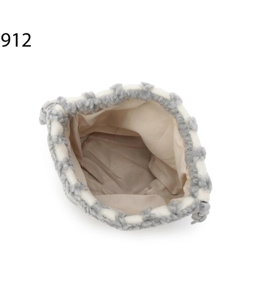 one'sterrace(ワンズテラス)の「◆SE ボアチェック巾着(その他・レディース・レッド系9/グリーン系その他6/グレー系4・99)」の7枚目の写真