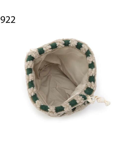 one'sterrace(ワンズテラス)の「◆SE ボアチェック巾着(その他・レディース・レッド系9/グリーン系その他6/グレー系4・99)」の8枚目の写真