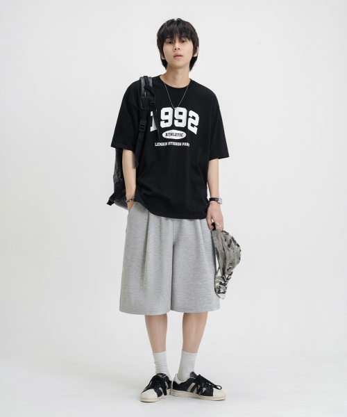 LEMAIN SECOND（リメインセカンド）の「[2PACK] BERMUDA WIDE ONE-TUCK SWEAT SHORTS - GRAY/WHITE MELANGE（その他パンツ・レディース・その他・SMALL/MEDIUM/X-LARGE/LARGE）」の3枚目の写真