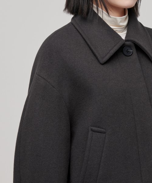 MUSINSA STANDARD WOMAN（ムシンサスタンダードウーマン）の「ウィメンズカシミヤブレンドショートマックコート[ガンメタル]（チェスターコート・レディース・その他・SMALL/MEDIUM/LARGE/X-SMALL）」の8枚目の写真