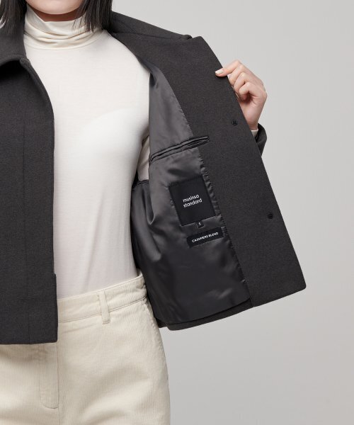 MUSINSA STANDARD WOMAN（ムシンサスタンダードウーマン）の「ウィメンズカシミヤブレンドショートマックコート[ガンメタル]（チェスターコート・レディース・その他・SMALL/MEDIUM/LARGE/X-SMALL）」の12枚目の写真
