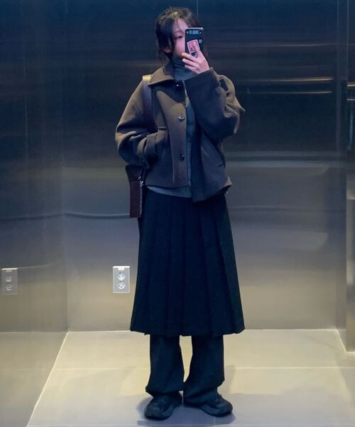 MUSINSA STANDARD WOMAN（ムシンサスタンダードウーマン）の「ウィメンズカシミヤブレンドショートマックコート[ガンメタル]（チェスターコート・レディース・その他・SMALL/MEDIUM/LARGE/X-SMALL）」の13枚目の写真