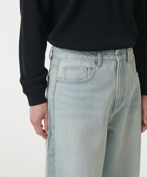 MUSINSA STANDARD（ムシンサスタンダード）の「エクストラワイドデニムパンツ[ブリーチ]（デニムパンツ・メンズ・その他・26/27/28/29/30/31/32/33/34/36/38/40/42）」の7枚目の写真