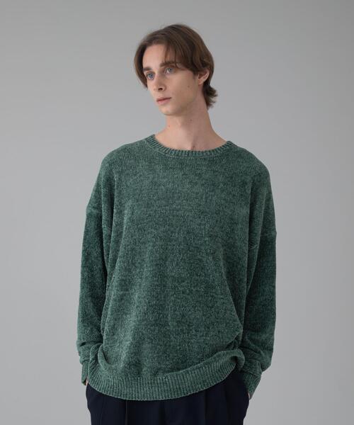 BROWNY（ブラウニー）の「BROWNY/【25年秋冬新作】ベロアモールプルオーバー（ニット/セーター・メンズ・ブラウン/グリーン/ワイン/ブラック・MEDIUM/LARGE）」の3枚目の写真