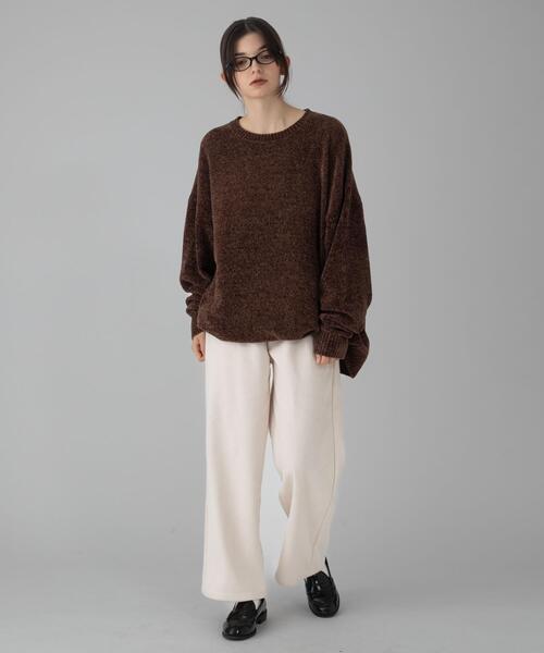 BROWNY（ブラウニー）の「BROWNY/【25年秋冬新作】ベロアモールプルオーバー（ニット/セーター・メンズ・ブラウン/グリーン/ワイン/ブラック・MEDIUM/LARGE）」の8枚目の写真