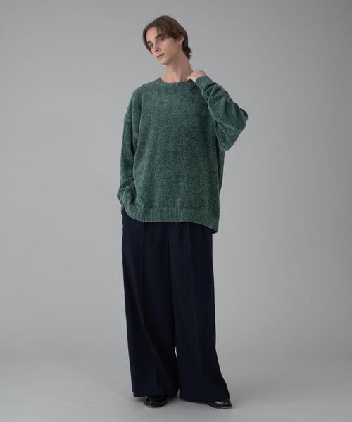 BROWNY（ブラウニー）の「BROWNY/【25年秋冬新作】ベロアモールプルオーバー（ニット/セーター・メンズ・ブラウン/グリーン/ワイン/ブラック・MEDIUM/LARGE）」の9枚目の写真