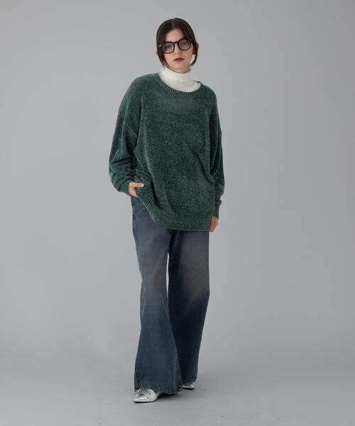 BROWNY（ブラウニー）の「BROWNY/【25年秋冬新作】ベロアモールプルオーバー（ニット/セーター・メンズ・ブラウン/グリーン/ワイン/ブラック・MEDIUM/LARGE）」の10枚目の写真