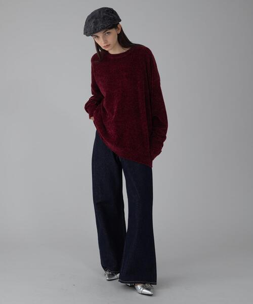 BROWNY（ブラウニー）の「BROWNY/【25年秋冬新作】ベロアモールプルオーバー（ニット/セーター・メンズ・ブラウン/グリーン/ワイン/ブラック・MEDIUM/LARGE）」の19枚目の写真