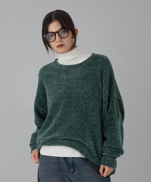 BROWNY（ブラウニー）の「BROWNY/【25年秋冬新作】ベロアモールプルオーバー（ニット/セーター・メンズ・ブラウン/グリーン/ワイン/ブラック・MEDIUM/LARGE）」の15枚目の写真