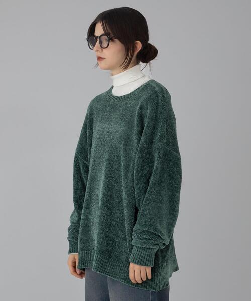 BROWNY（ブラウニー）の「BROWNY/【25年秋冬新作】ベロアモールプルオーバー（ニット/セーター・メンズ・ブラウン/グリーン/ワイン/ブラック・MEDIUM/LARGE）」の16枚目の写真