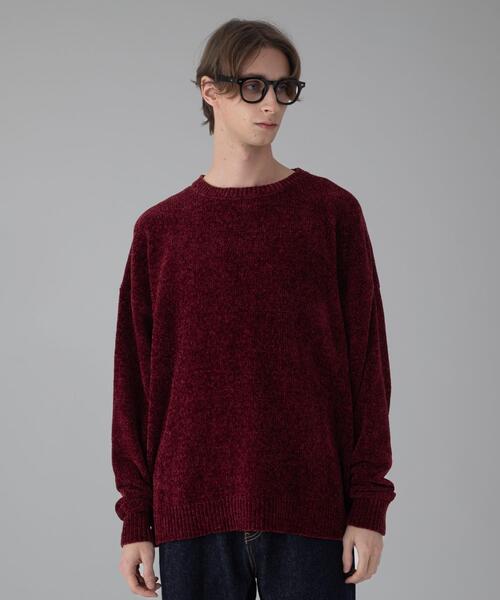 BROWNY（ブラウニー）の「BROWNY/【25年秋冬新作】ベロアモールプルオーバー（ニット/セーター・メンズ・ブラウン/グリーン/ワイン/ブラック・MEDIUM/LARGE）」の6枚目の写真