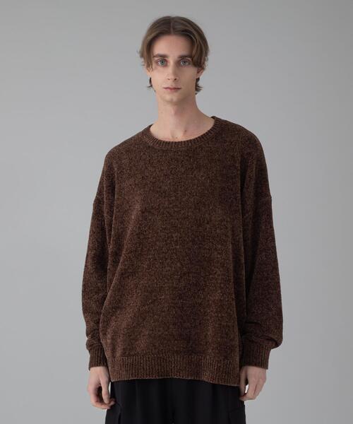 BROWNY（ブラウニー）の「BROWNY/【25年秋冬新作】ベロアモールプルオーバー（ニット/セーター・メンズ・ブラウン/グリーン/ワイン/ブラック・MEDIUM/LARGE）」の5枚目の写真