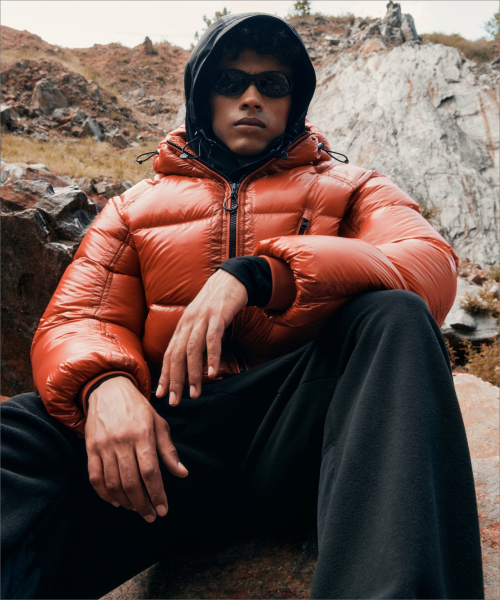 シティレジャーシアーリップストップフーデッドダウンショート