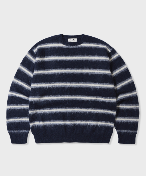 GLW(ジーエルダブリュ)の「ストライプブラシドニットネイビー(ニット/セーター・レディース・その他・SMALL/MEDIUM/LARGE)」の5枚目の写真