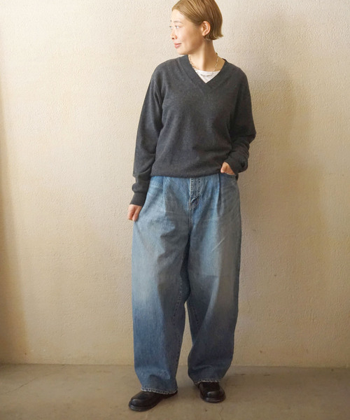 JOURNAL STANDARD LUXE（ジャーナルスタンダード　ラックス）の「カシミヤ Vネックプルオーバー（ニット/セーター・レディース・チャコールグレー/ブラウン・FREE）」の3枚目の写真