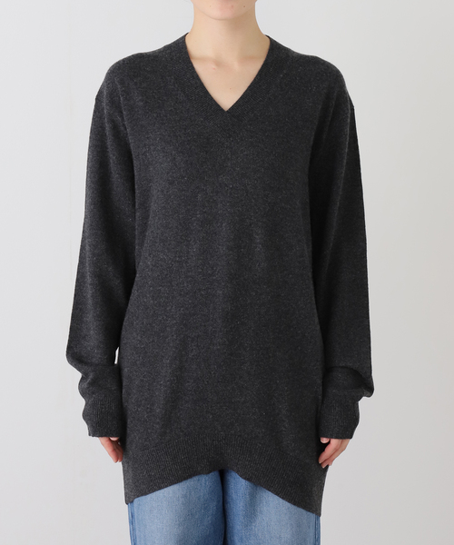 JOURNAL STANDARD LUXE（ジャーナルスタンダード　ラックス）の「カシミヤ Vネックプルオーバー（ニット/セーター・レディース・チャコールグレー/ブラウン・FREE）」の14枚目の写真