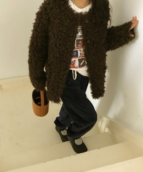 FAVORITO(ファヴォリート)の「ファーコート(ブルゾン・レディース・ブラウン/ベージュ・F)」の6枚目の写真