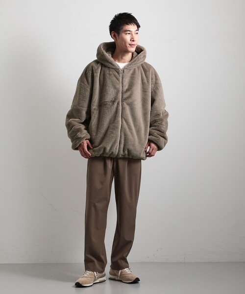 THE SHOP TK （ザ ショップ ティーケー ）の「フードフェイクファーブルゾン（ブルゾン・メンズ・ブラック/ベージュ・03/02）」の9枚目の写真