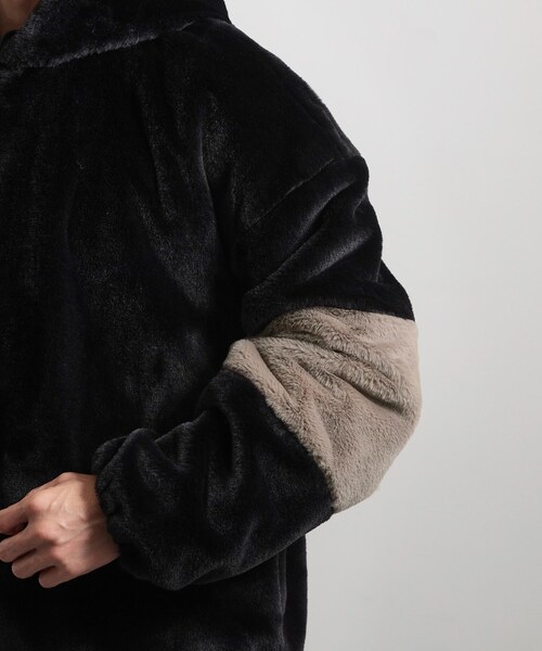 THE SHOP TK （ザ ショップ ティーケー ）の「フードフェイクファーブルゾン（ブルゾン・メンズ・ブラック/ベージュ・03/02）」の15枚目の写真