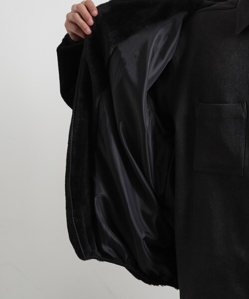 THE SHOP TK （ザ ショップ ティーケー ）の「フードフェイクファーブルゾン（ブルゾン・メンズ・ブラック/ベージュ・03/02）」の18枚目の写真