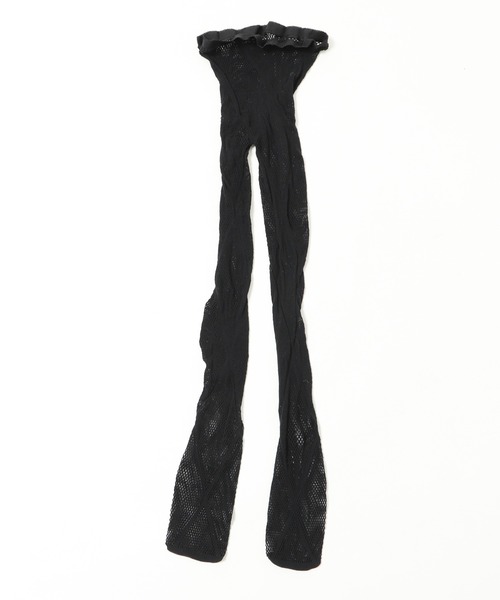 WEGO（ウィゴー）の「WEGO/クロスラインデザインアミタイツ（タイツ/ストッキング・レディース・ブラック・FREE）」の5枚目の写真